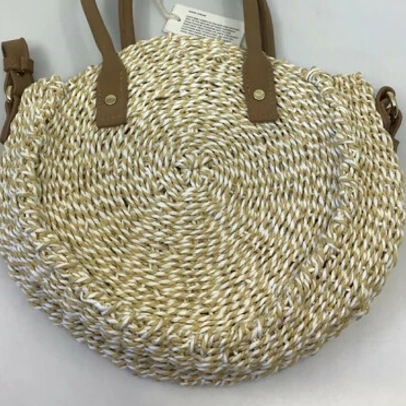 COUNTRY ROAD Natural Woven Round Mini Crossbody Bag NWT - Picture 3 of 6